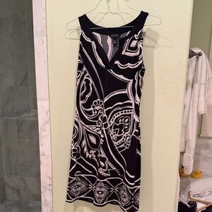 White House Black Market Black and White Midi Dress size Small
